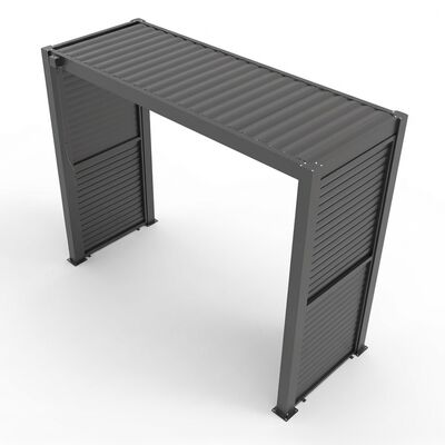 Como Free Standing BBQ Shelter with LED Lights - Side Louvre and Blind - Grey