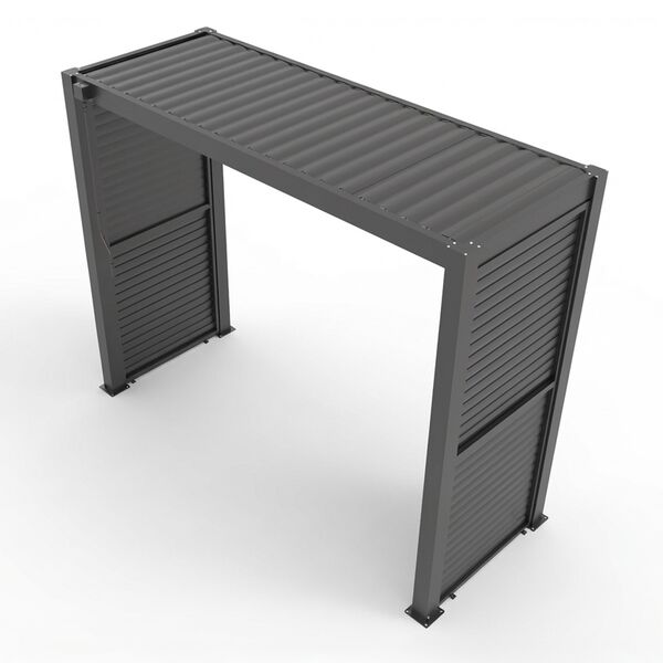 Como Free Standing BBQ Shelter with LED Lights - Side Louvre and Blind - Grey