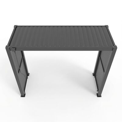 Como Free Standing BBQ Shelter with LED Lights - Side Louvre and Blind - Grey