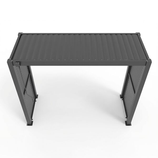 Como Free Standing BBQ Shelter with LED Lights - Side Louvre and Blind - Grey