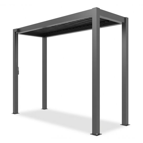 Como Free Standing BBQ Shelter with LED Lights - Side Louvre and Blind - Grey