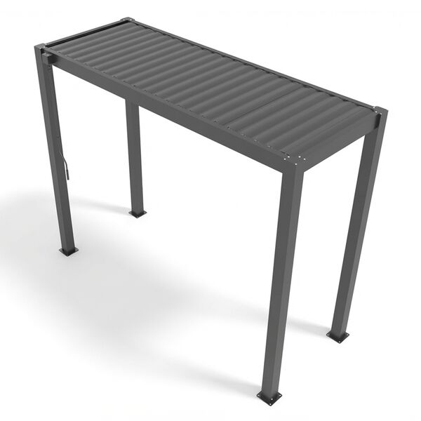 Como Free Standing BBQ Shelter with LED Lights - Side Louvre and Blind - Grey
