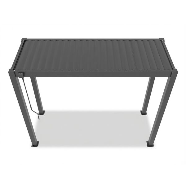 Como Free Standing BBQ Shelter with LED Lights - Side Louvre and Blind - Grey