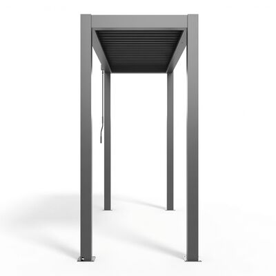 Como Free Standing BBQ Shelter with LED Lights - Side Louvre and Blind - Grey