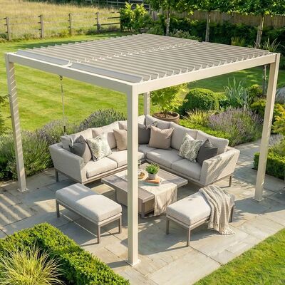 Como Pergola Aluminium Square 30x30 Frame Only - Latte
