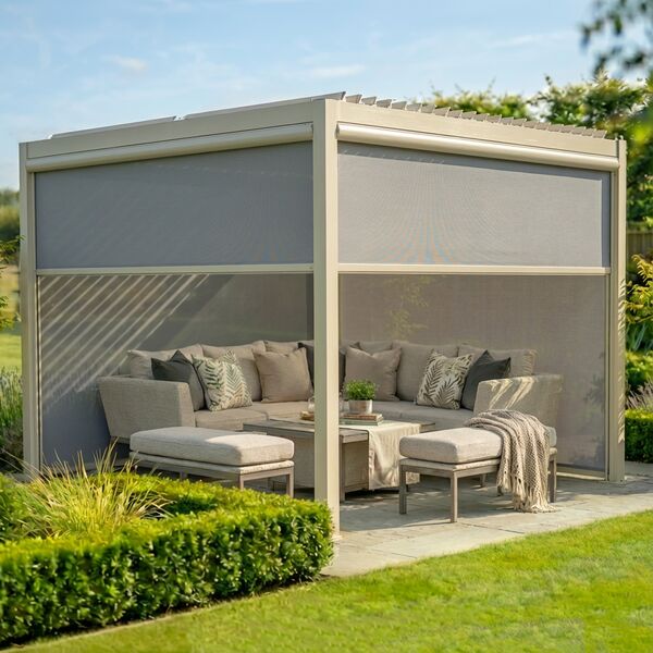 Como Pergola Aluminium Square 30x30 Frame Only - Latte