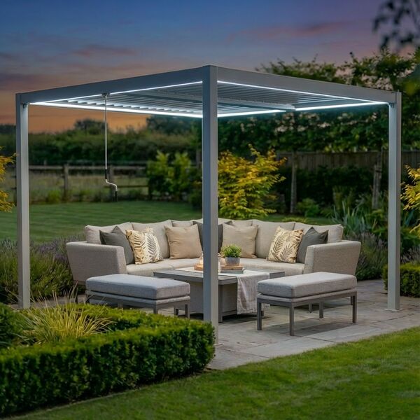 Como Pergola Aluminium Square 30x30 Frame Only - Latte