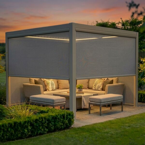 Como Pergola Aluminium Square 30x30 Frame Only - Latte