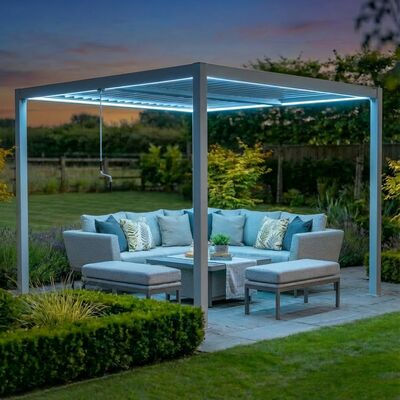 Como Pergola Aluminium Square 30x30 Frame Only - Latte