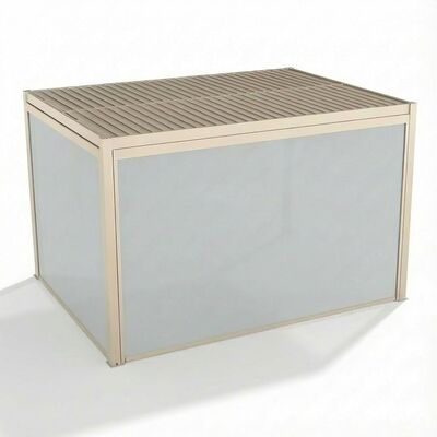 Como Pergola Drop Screen 370x218 / Textilene Latte / Zip Blind