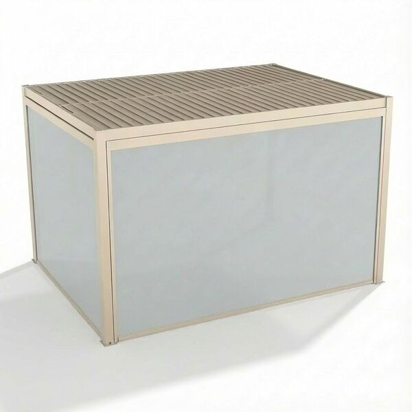 Como Pergola Drop Screen 370x218 / Textilene Latte / Zip Blind