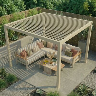 Jupiter Pergola Aluminium Rectangular 30x30 - Frame Only - Latte