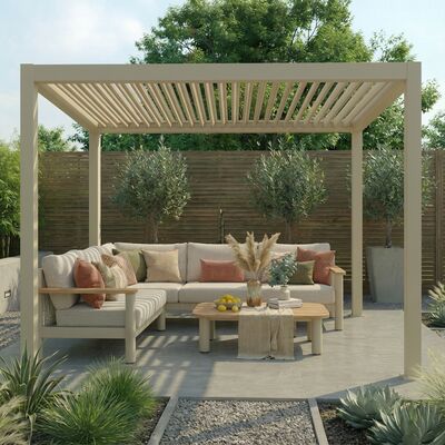 Jupiter Pergola Aluminium Rectangular 30x30 - Frame Only - Latte