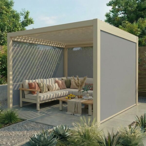 Jupiter Pergola Aluminium Rectangular 30x30 - Frame Only - Latte