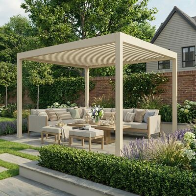 Jupiter Pergola Aluminium Rectangular 30x40 - Frame Only - Latte