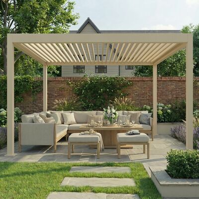 Jupiter Pergola Aluminium Rectangular 30x40 - Frame Only - Latte