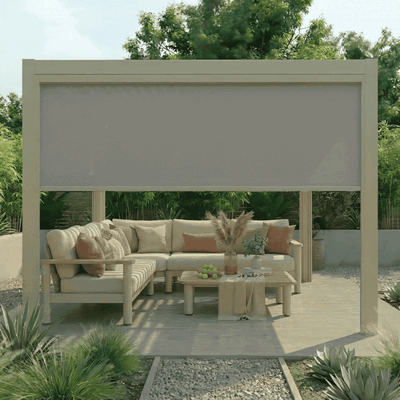 Jupiter Pergola - Zip Blind For 3m Side - Latte