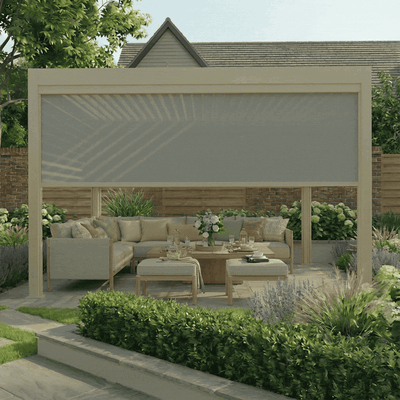 Jupiter Pergola - Zip Blind For 4m Side - Latte