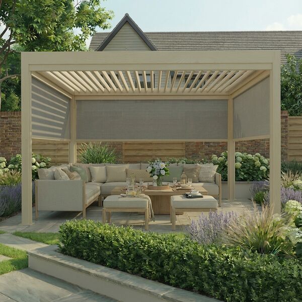 Jupiter Pergola - Zip Blind For 4m Side - Latte