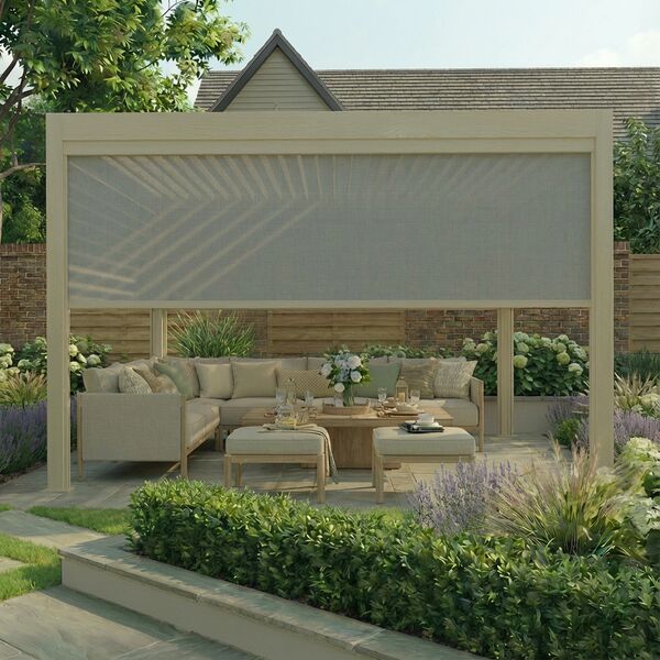 Jupiter Pergola - Zip Blind For 4m Side - Latte
