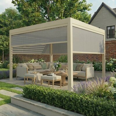 Jupiter Pergola - Zip Blind For 4m Side - Latte