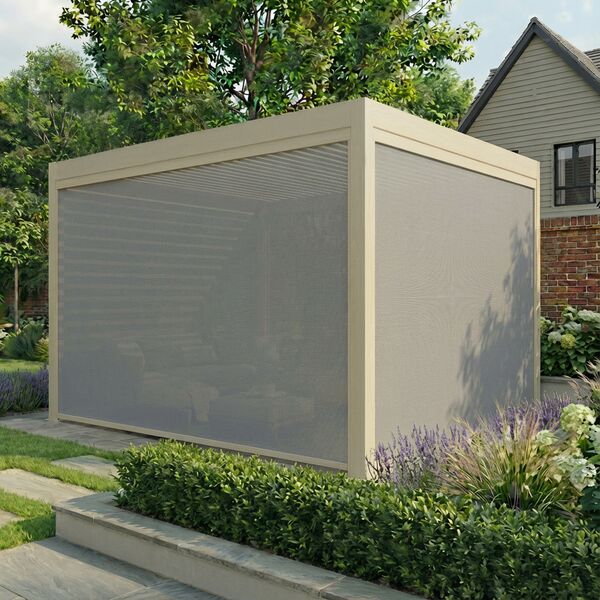 Jupiter Pergola - Zip Blind For 4m Side - Latte
