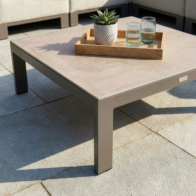 Ibiza U Shape Sofa Set With Square Coffee Table - Latte