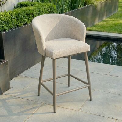 Fabric Zen Small Bar Stool - Latte