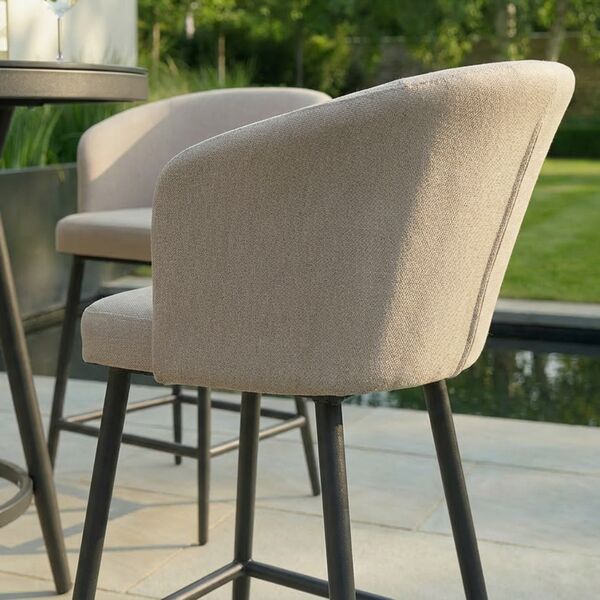Fabric Zen Small Bar Stool - Oatmeal
