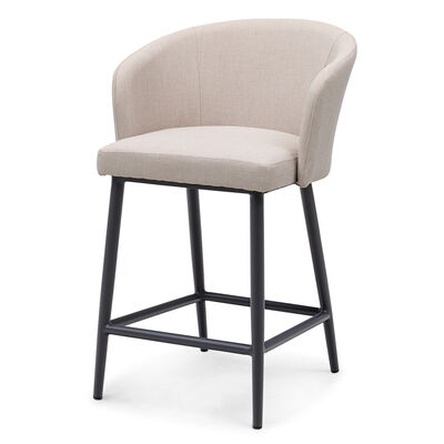 Fabric Zen Small Bar Stool - Oatmeal