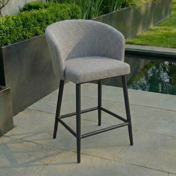Fabric Zen Small Bar Stool - Zinc Grey