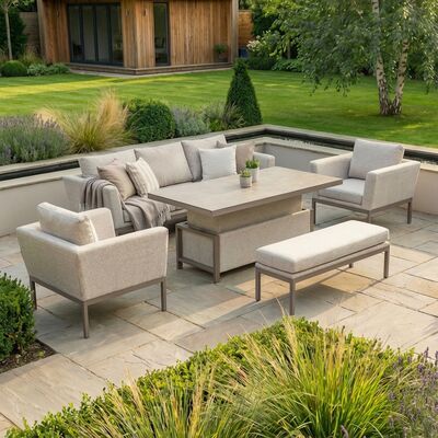 Pulse 3 Seat Sofa Set with Rising Table - Latte