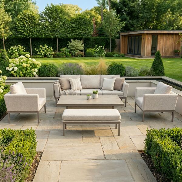Pulse 3 Seat Sofa Set with Rising Table - Latte