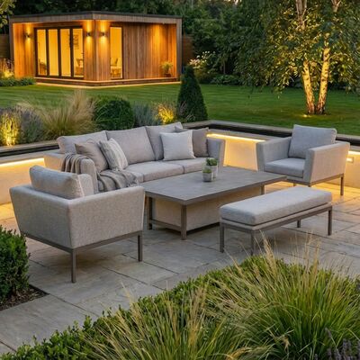 Pulse 3 Seat Sofa Set with Rising Table - Latte