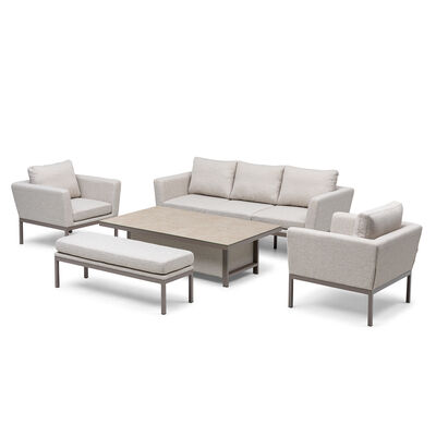 Pulse 3 Seat Sofa Set with Rising Table - Latte