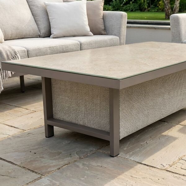 Pulse Rectangular Corner Dining Set with Rising Table - Latte