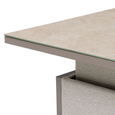 Pulse Square Corner Dining Set with Rising Table - Latte