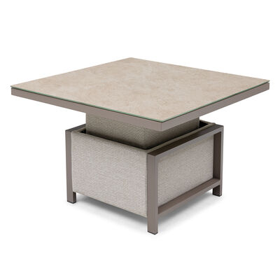 Pulse Square Corner Dining Set with Rising Table - Latte