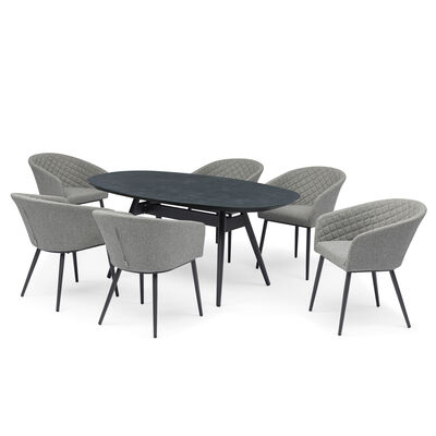 Ambition 6 Seat Oval Dining Set - Zinc Grey