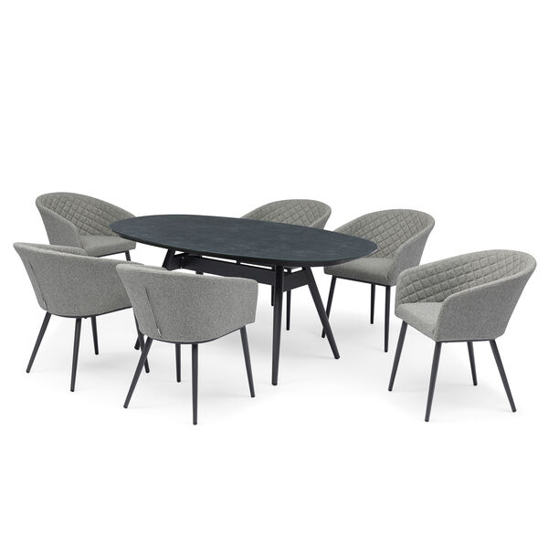 Ambition 6 Seat Oval Dining Set - Zinc Grey