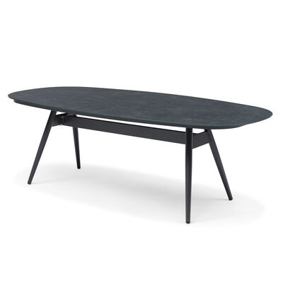 Ambition 6 Seat Oval Dining Set - Zinc Grey