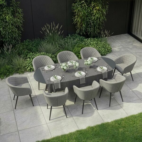 Ambition 8 Seat Oval Dining Set - Zinc Grey