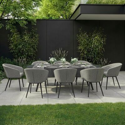Ambition 8 Seat Oval Dining Set - Zinc Grey