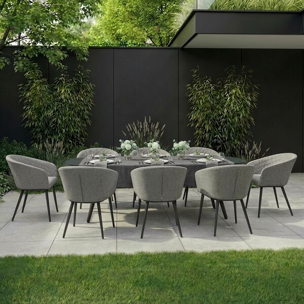 Ambition 8 Seat Oval Dining Set - Zinc Grey