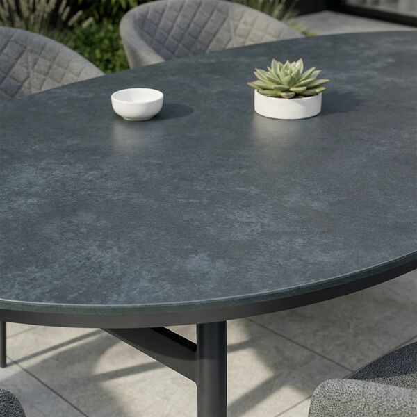 Ambition 8 Seat Oval Dining Set - Zinc Grey
