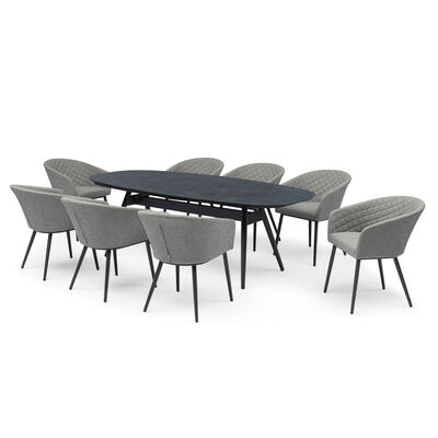 Ambition 8 Seat Oval Dining Set - Zinc Grey