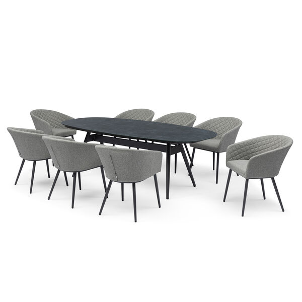Ambition 8 Seat Oval Dining Set - Zinc Grey