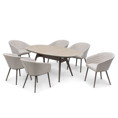 Ambition 6 Seat Oval Dining Set - Latte
