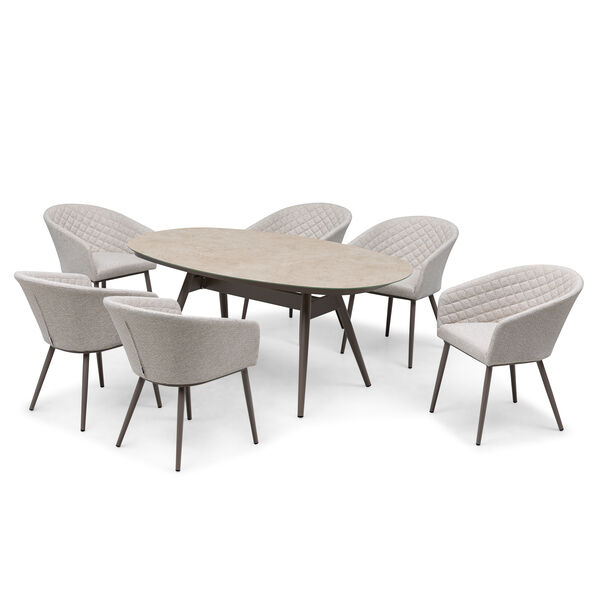 Ambition 6 Seat Oval Dining Set - Latte