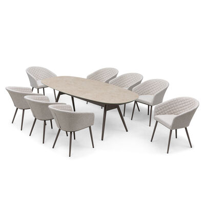 Ambition 8 Seat Oval Dining Set - Latte